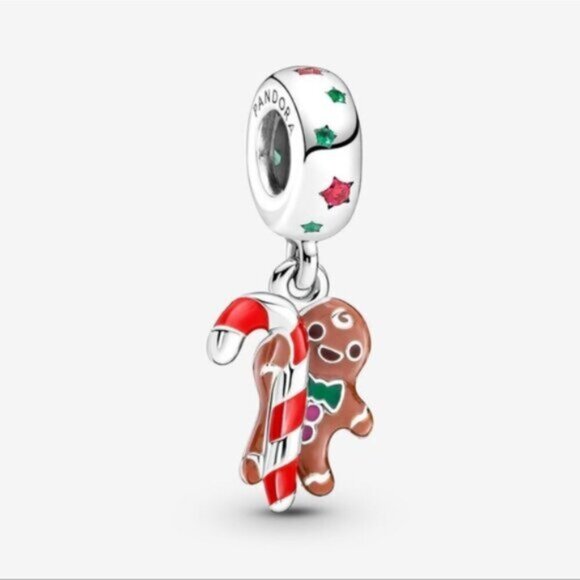 Authentic Pandora Gingerbread Man Dangle Charm - Picture 1 of 5